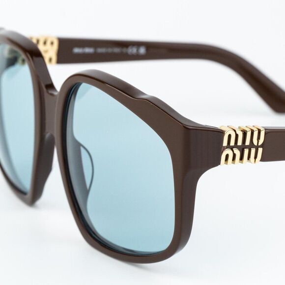 Miu Miu Women Sunglasses Chocolate Blue Oversized MUA07S 24D20R NEW AUTHENTIC main image 6